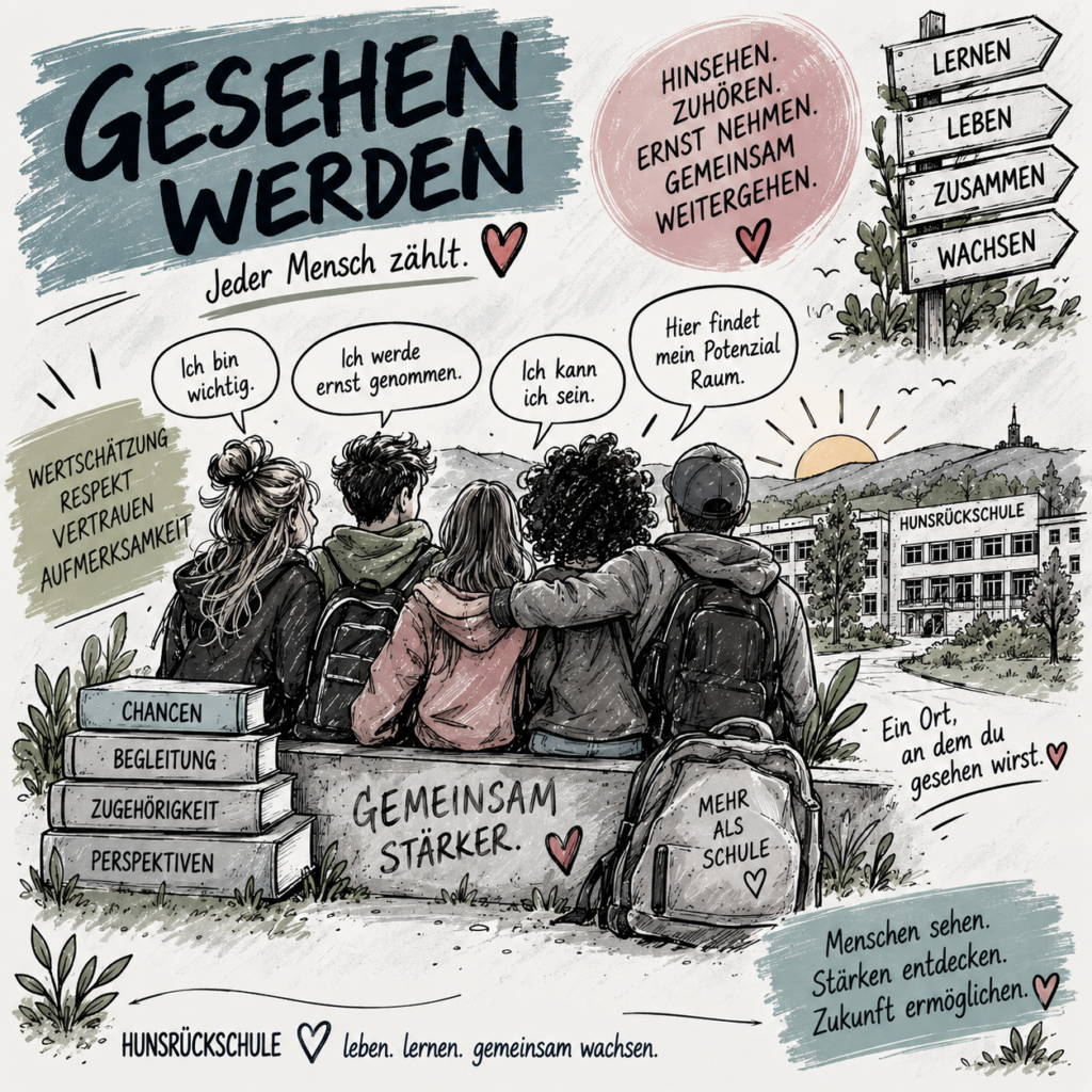 Illustrationsbild zum Schlagwort Gesehen werden, mehrere Kinder sitzen Arm in Arm